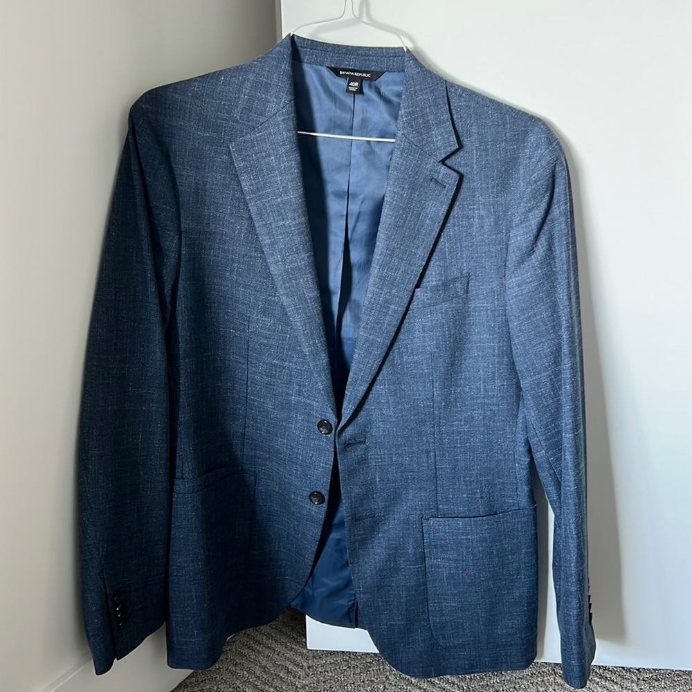 Banana Republic slim fit men navy blue sports coat size 40R